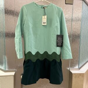 Mint and Dark Green Dress